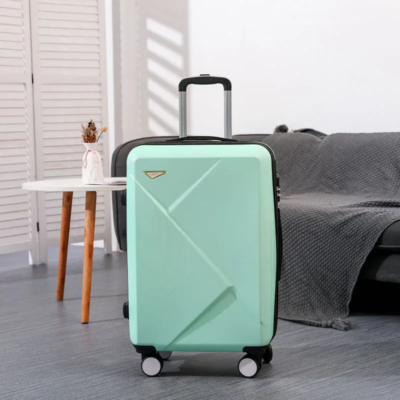 valise abs plastique dur motif géométrique lignes diagonales relief gris rose blanc jaune vert bleu rouge bagage affaires voyage