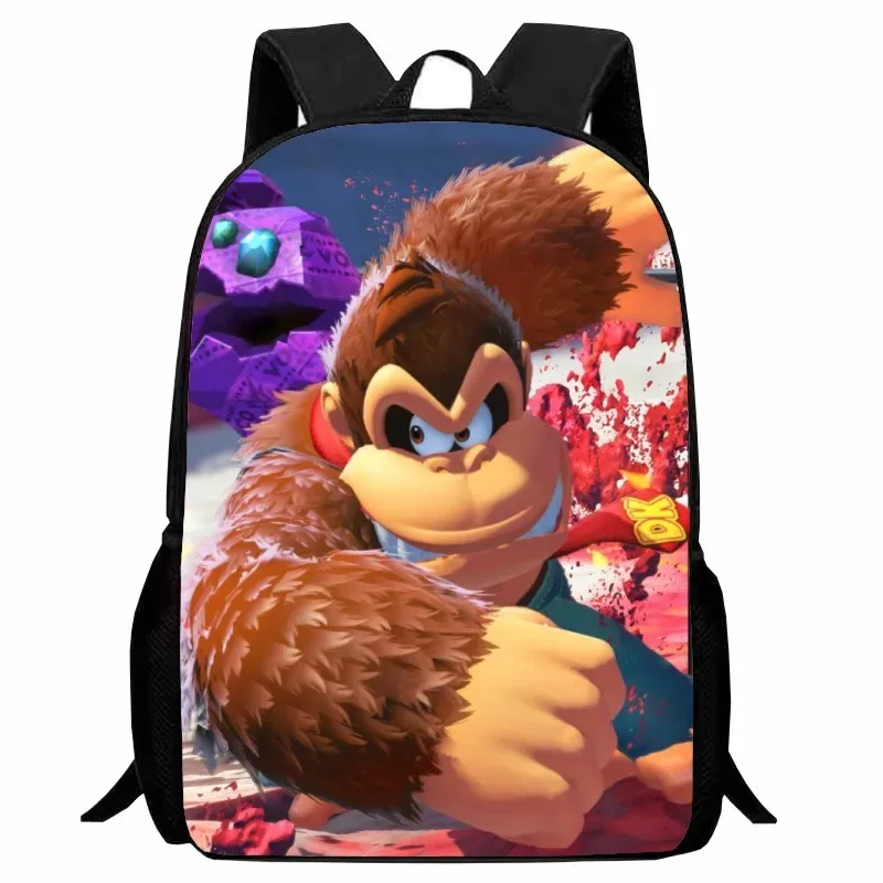 sac dos nylon donkey kong animé joyeux course combat famille grande capacité voyager école