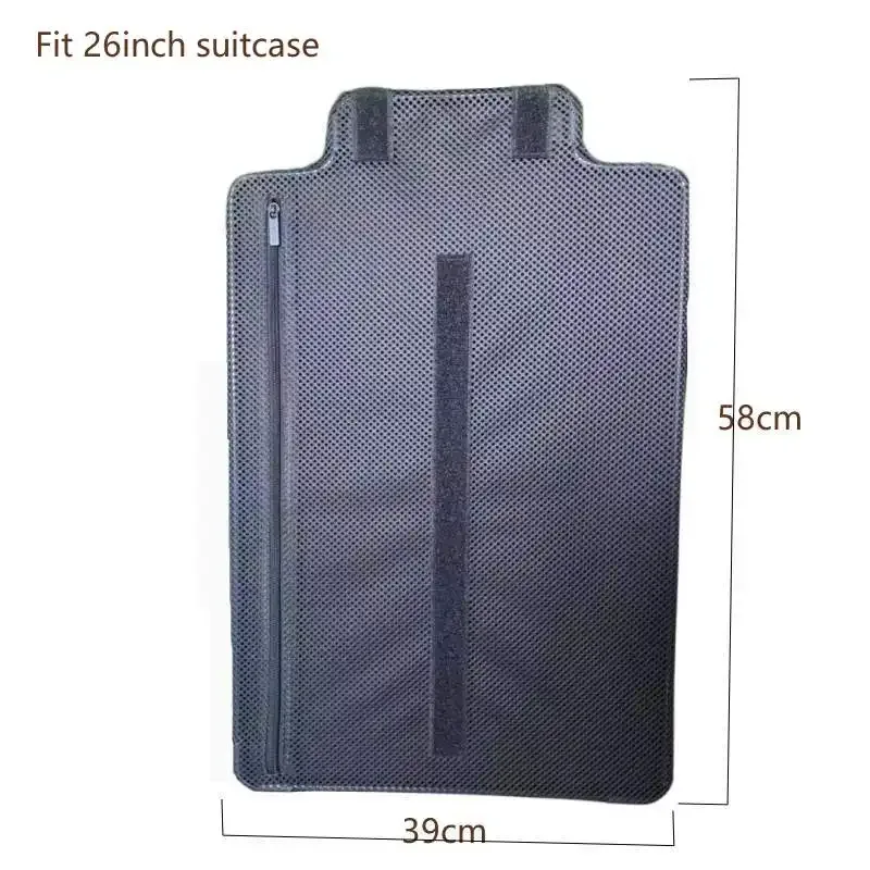 organisateur voyage tissu gris rugueux fermeture glissière poignée latérale adaptation tailles valises usage pratique