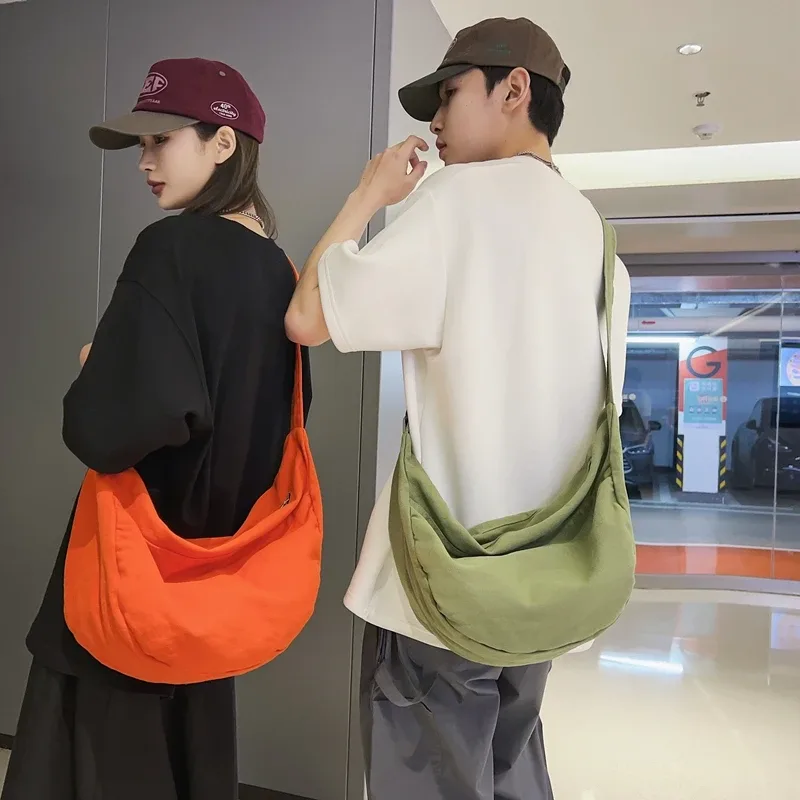 sacs à bandoulière en toile de couleur unie pour femmes, sacoche de shopping de grande capacité, sac à bandoulière pour étudiant, sac d'école unisexe