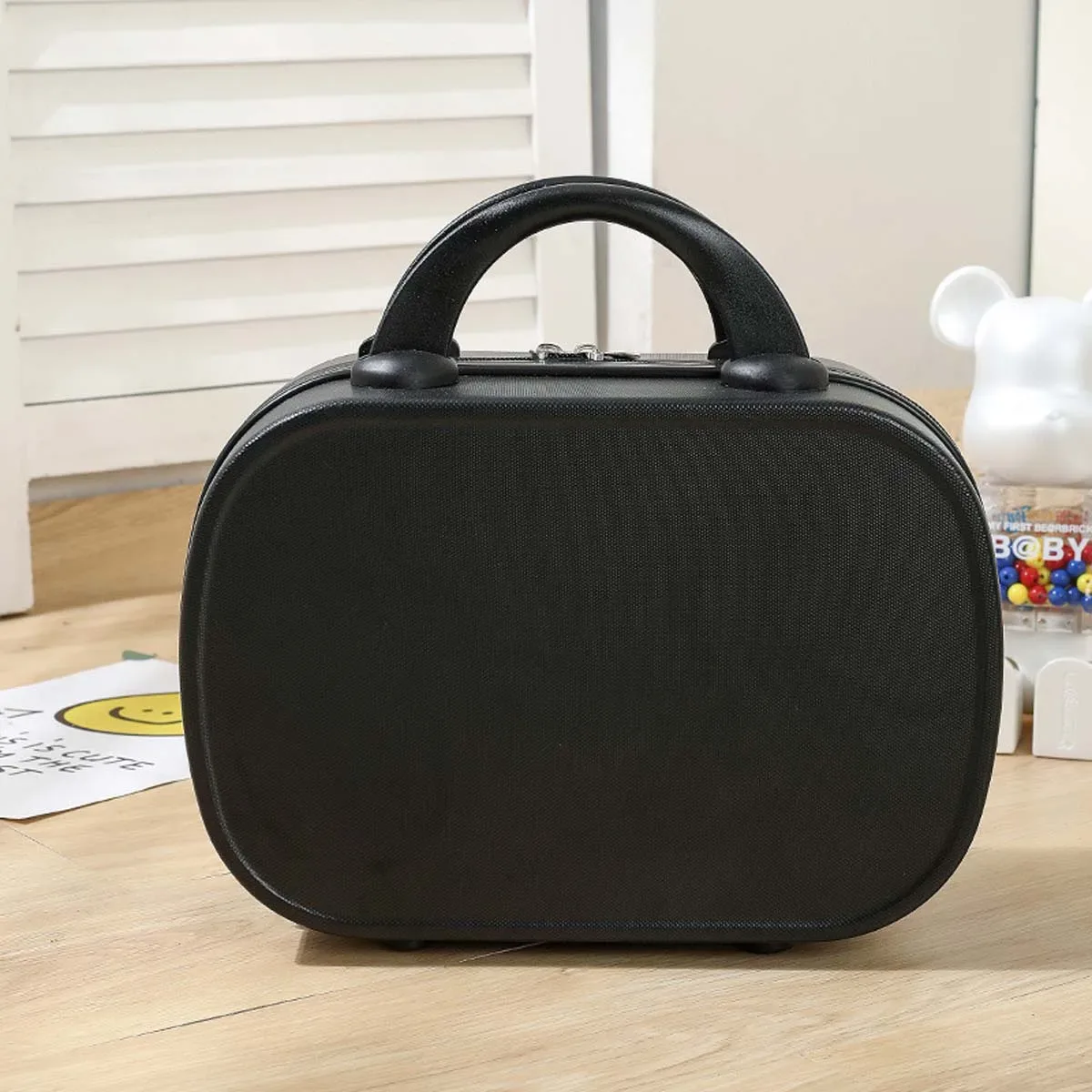 trousse toilette abs tissu doux couleur uni femmes hommes sac maquillage voyage cosmétiques lisse motifs simple