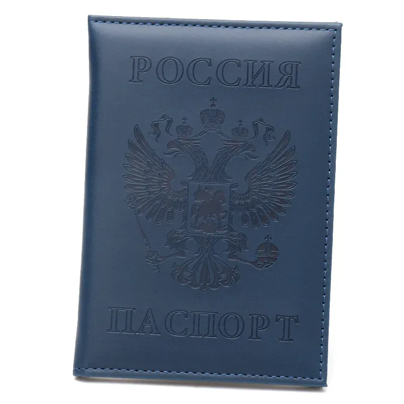 porte-passeport russe, couverture en cuir, portefeuille, porte-carte d'identité de voyage