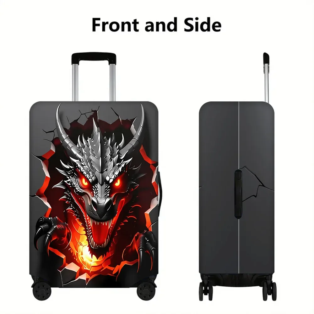 1 housse de bagage imprimée avec motif de tête de dragon en 3d. convient aux valises de 18 à 32 pouces ; protège efficacement vos bagages.