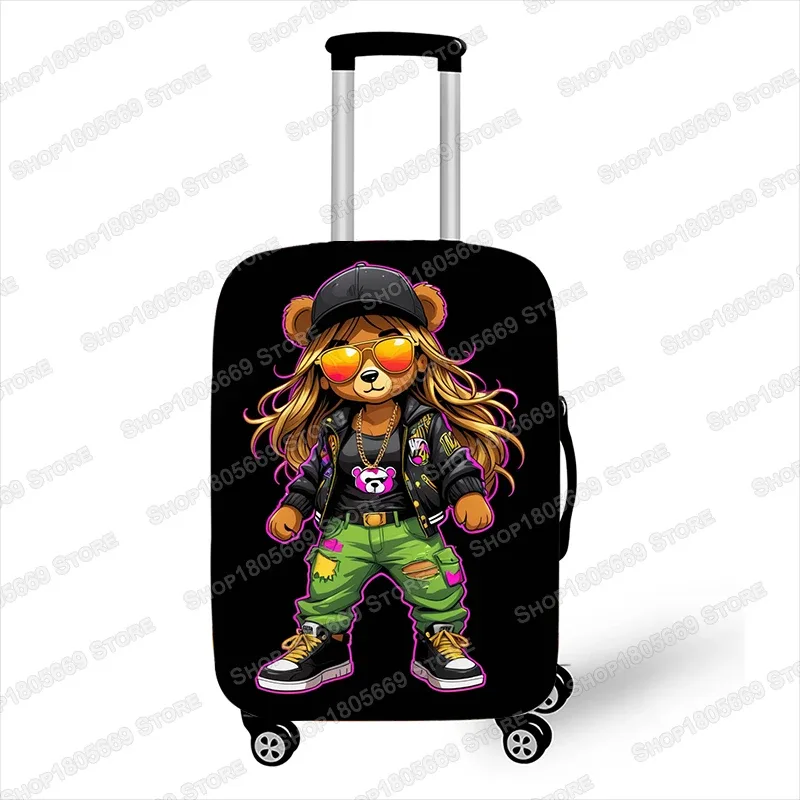 housse de bagage pour poupée ours femme, graffiti, pour voyage, femmes et hommes, accessoires de voyage, anti-poussière, élastique, valise, boîtier de chariot