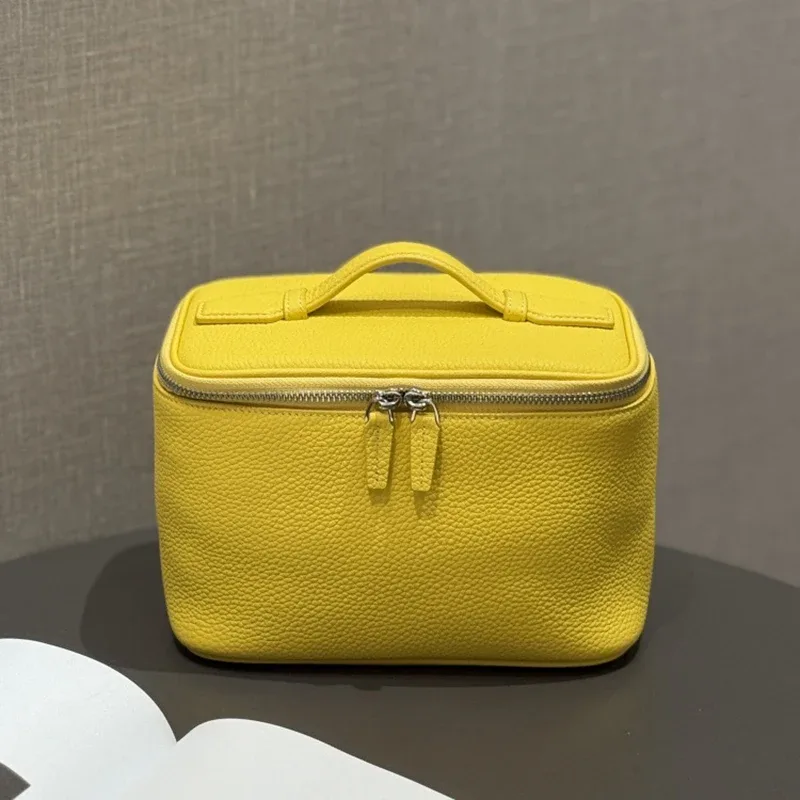 sac à cosmétiques en cuir pour femmes, organiseur de toilette de voyage, cuir véritable de haute qualité, trousse de maquillage de luxe, pratique, grande capacité