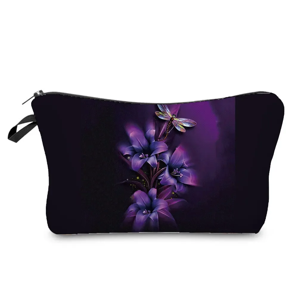 sac à cosmétiques imprimé papillon pour femmes, trousse à crayons d'école pratique avec animaux, mini sac de rangement de voyage, sacs de maquillage pour dames