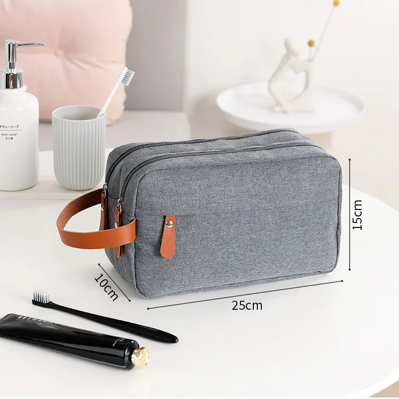 sac de toilettage oxford avec nom personnalisé pour hommes, sac de rangement double couche de grande capacité, organisateur de maquillage idéal, articles de toilette pour le toilettage