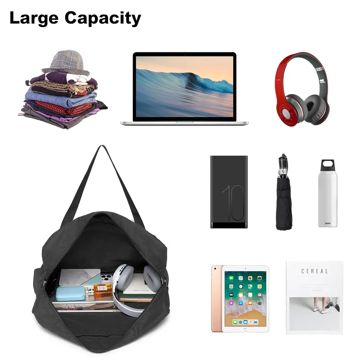 kono-sac à bagages pliable en nylon pour avion, léger et résistant, idéal pour le voyage