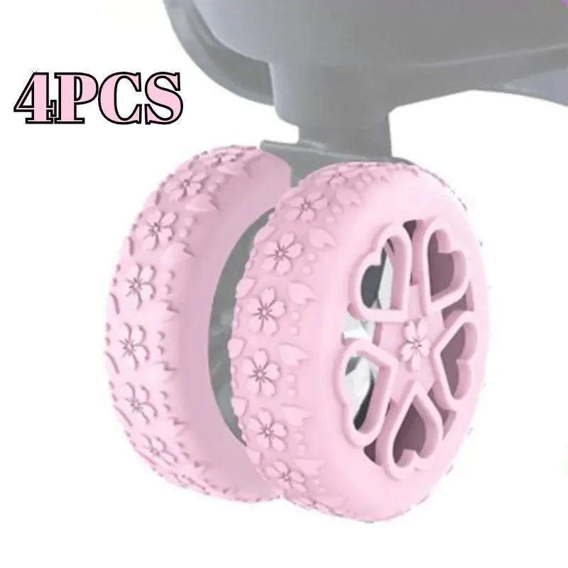 étui de protection de roue de valise en silicone, 4 pièces, avec roulette silencieuse et résistante aux chocs, pour bagages de voyage, réduit le bruit, housse de roulettes de boîte de chariot
