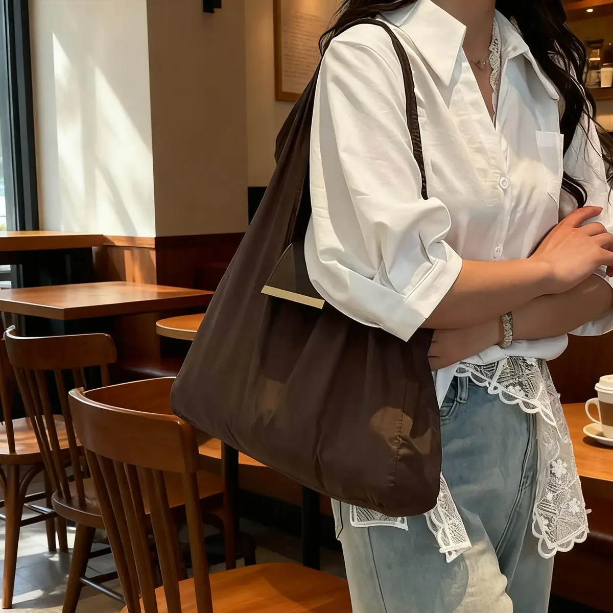 sac fourre-tout réutilisable, mini sac extensible, léger, écologique, sac de shopping pliable, porte-clés, sac réutilisable de grande capacité