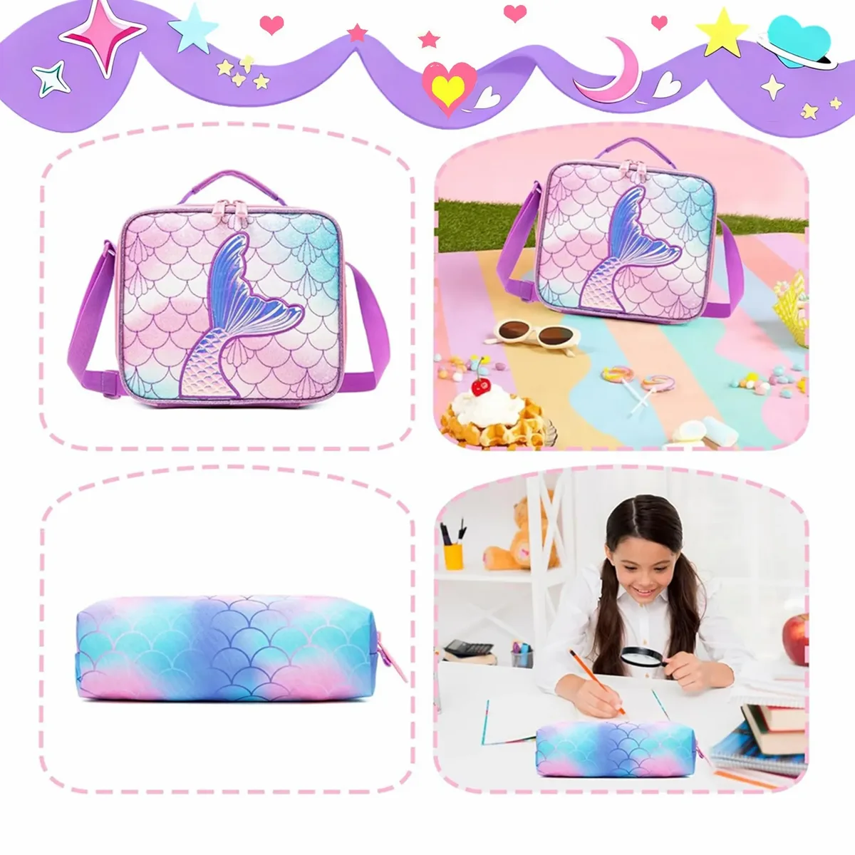 sac à dos roulant sirène mignon pour fille enfants valise de voyage avec roues étudiant primaire bagage à main garçons sac à dos à roulettes