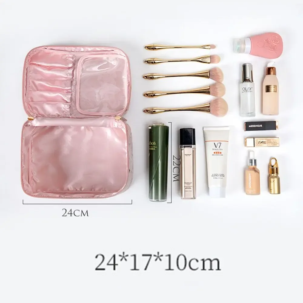 sacs de rangement multifonctionnels portables souples, sac de maquillage de grande capacité bronzant, sacs de rouge à lèvres, sac à cosmétiques en velours, trousse de toilette