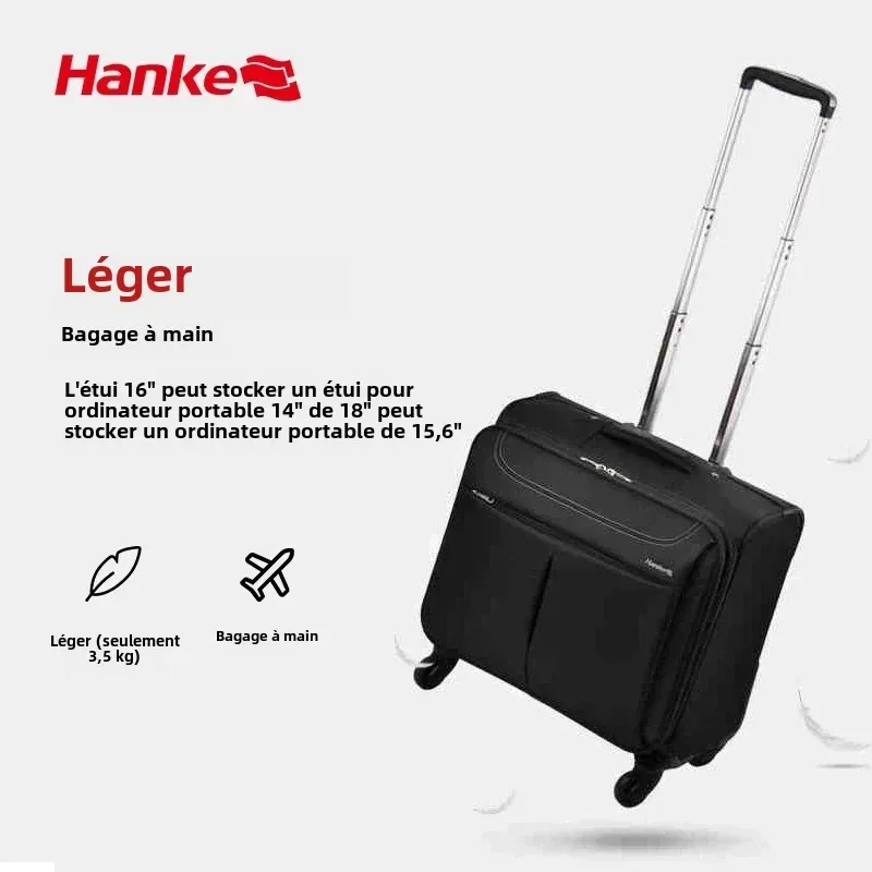 hanke hommes bagages de voyage d'affaires femmes valise à main roues spinner sac roulant 16 18 pouces