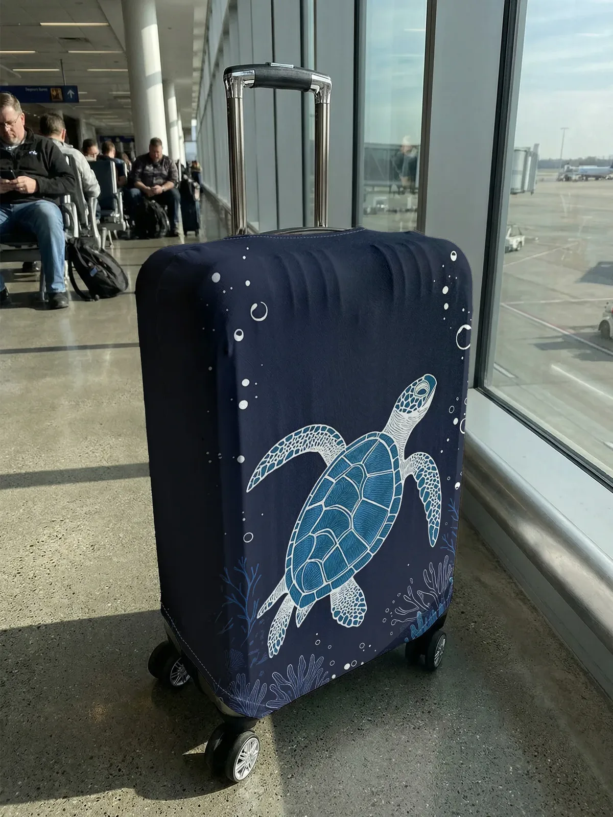 housse de bagage imprimée tortue de mer, adaptée aux bagages de 18 à 32 pouces, housse de poignée de bagage, accessoires de voyage