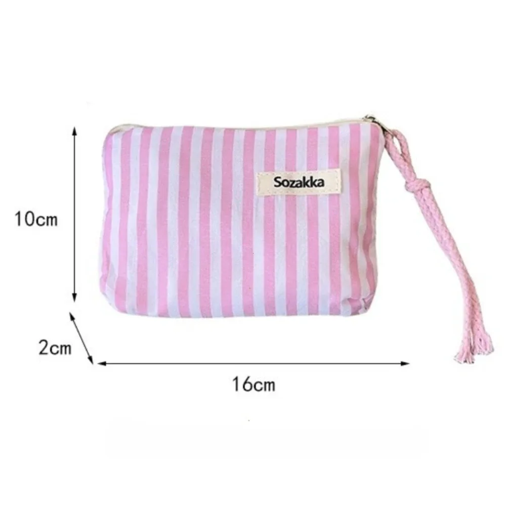 petit sac de maquillage cosmétique, mini sacs de rangement en toile rayés pour femmes, étui de maquillage pour rouge à lèvres, sac à main mignon pour enfants, pochette pour pièces de monnaie