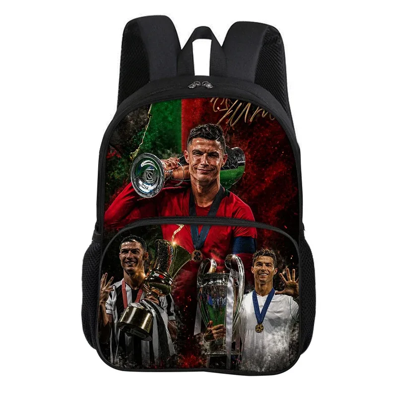 sac à dos ronaldo avec poche avant, sac d'école pour étudiants, star du football cr, sac de sport, sac de voyage, grande capacité