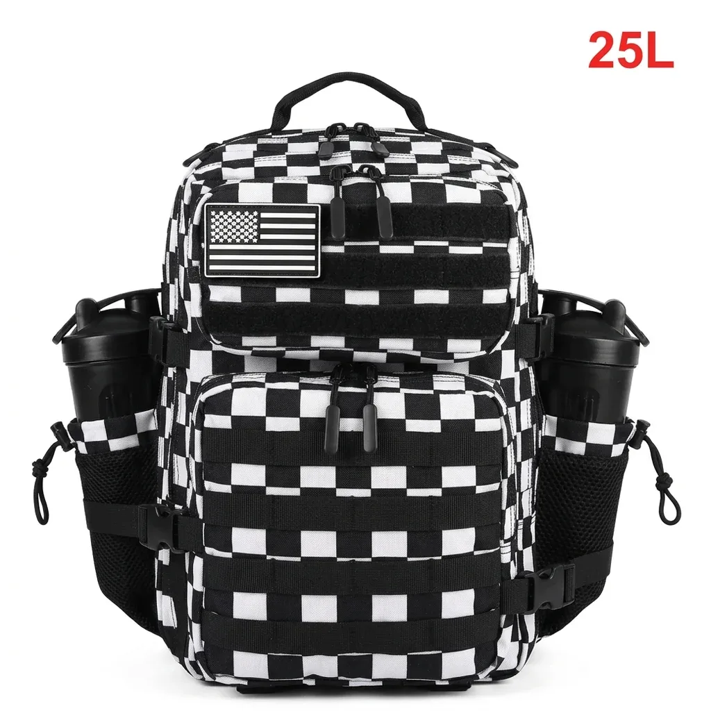 sac à dos tactique 25l pour femmes voyage en plein air randonnée bug out sac week-end exercice athlétisme sac à dos de gymnastique avec double porte-gobelet