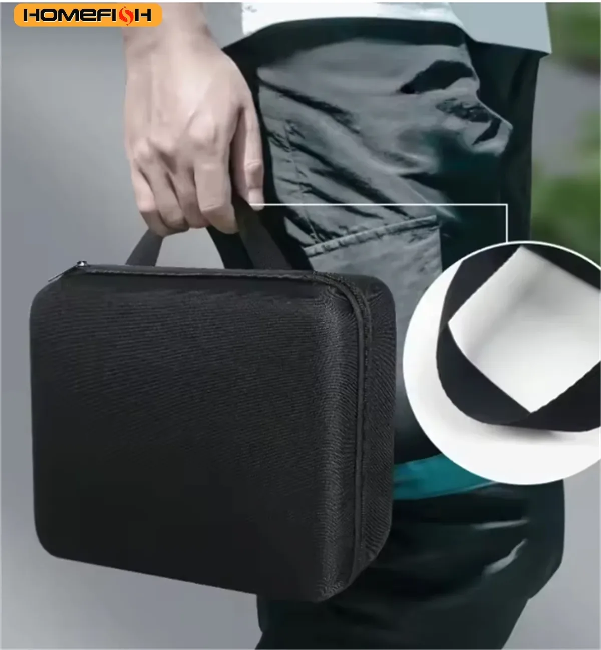 homefish étui de rangement portable en eva avec fermeture éclair, sac organisateur d'outils de voyage multi-tailles en 6 tailles pour accessoires