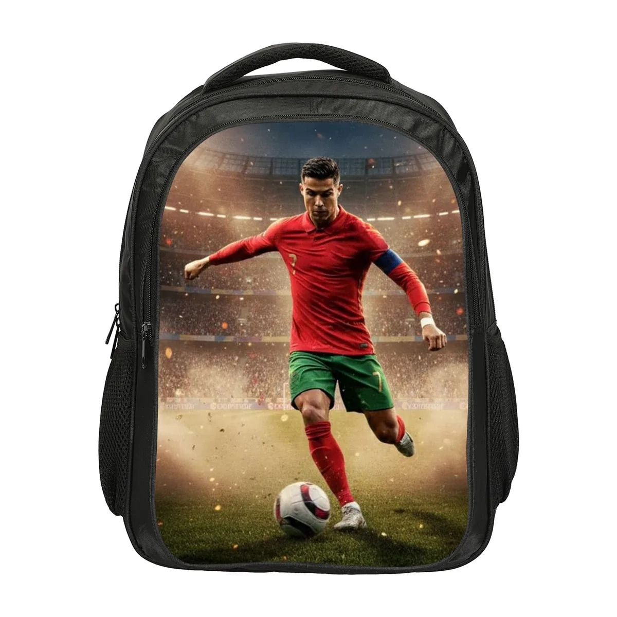 sac à dos double couche ronaldo cr football star, sacs d'école, sac à dos de sport, sac à dos de voyage de grande capacité