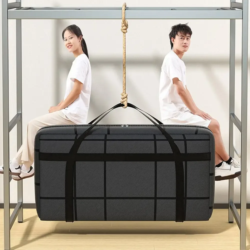 sac de rangement pliable en tissu non tissé de grande capacité, anti-poussière et résistant à l'humidité avec fermeture éclair, sac de voyage portable pour bagages mobiles