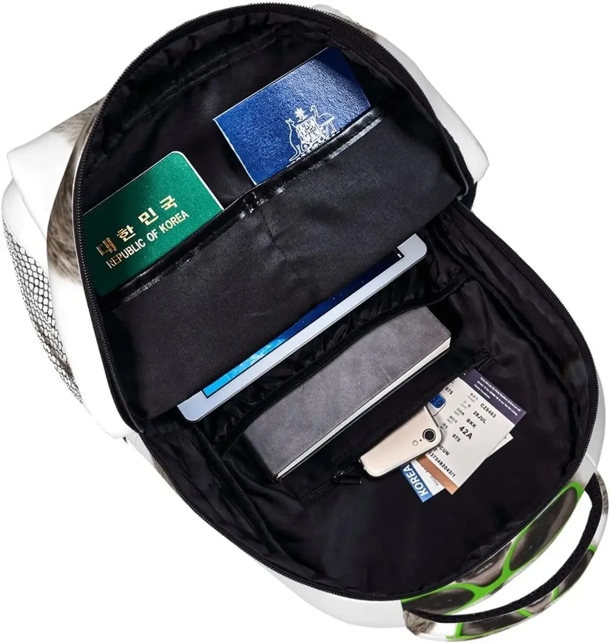 sac à dos drôle vert raton laveur avec poches, sac à dos pour ordinateur portable, sac à dos pour le travail, les affaires et les voyages, sac à dos décontracté