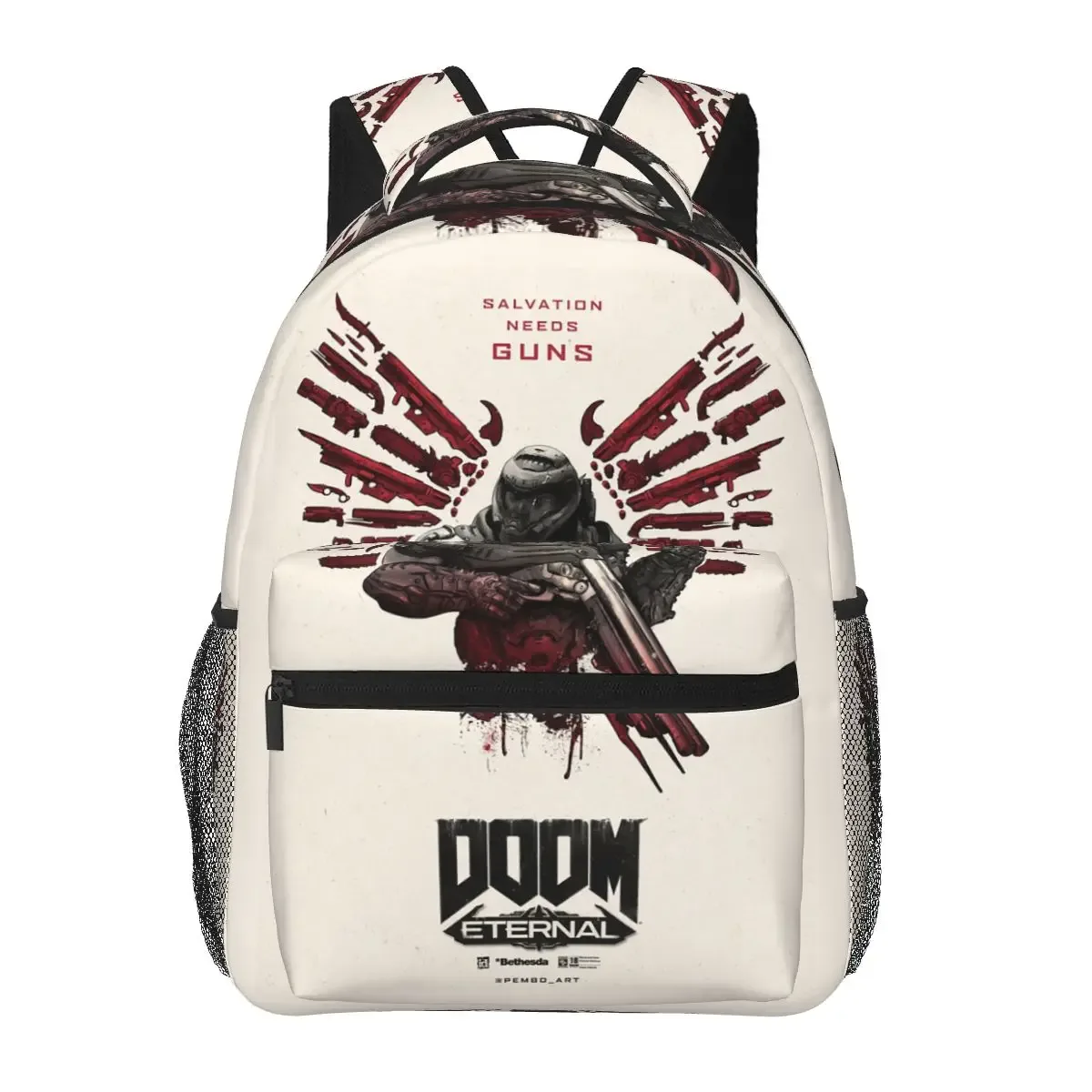 og doom slayer – sac à dos de jeu pour étudiants, sac d'école, sac à dos de randonnée, de voyage, pour garçons et filles, sac à livres à la mode, sacs à bandoulière