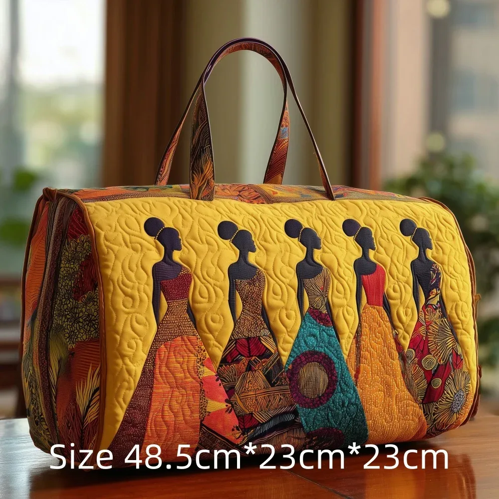 sac de voyage 3d matelassé afrique pour femme, sac de week-end bohème avec imprimé carte des femmes africaines, bagage cabine, sacs de festival uniques