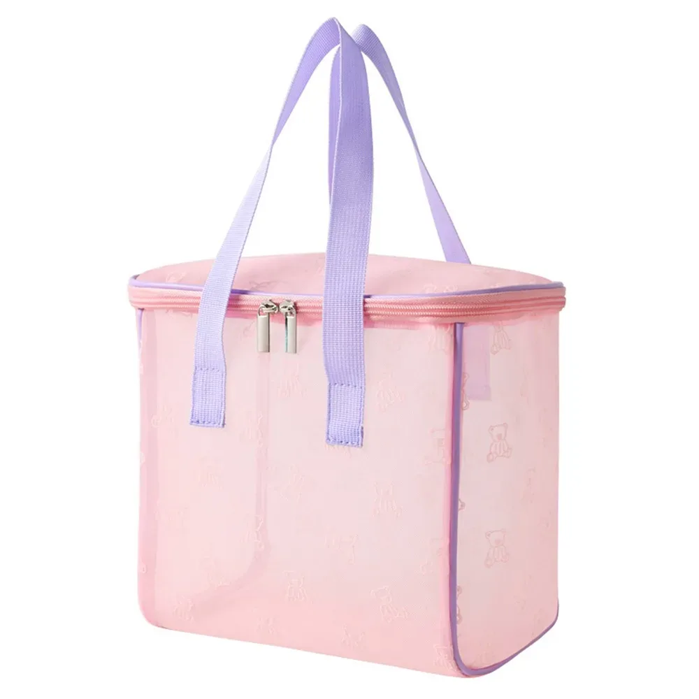 sacs à cosmétiques en maille grande capacité, pochette de rangement multifonctionnelle pour articles de toilette, fermeture éclair avec poignée, organisateur d'objets divers pour le camping