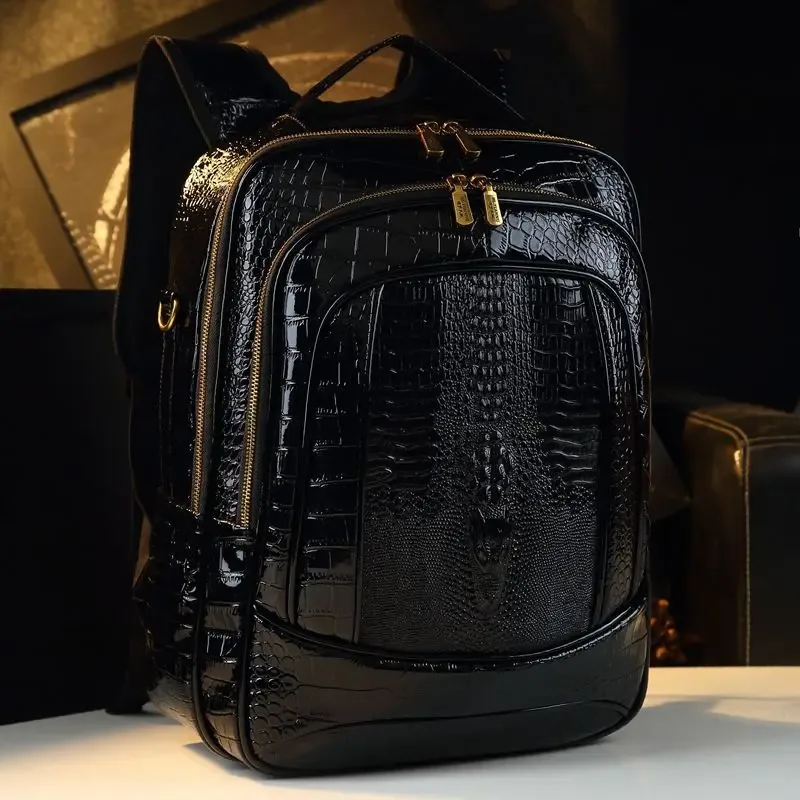marque de luxe brillant crocodile sacs à dos hommes et femmes sacs à dos nouvelle mode grande capacité voyage sacs à dos