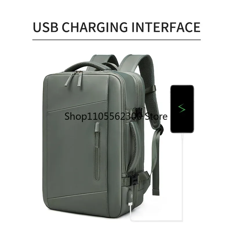 sac à dos de voyage pour hommes et femmes, extensible, 39l, pour randonnée, ordinateur portable, chargement usb, 17 pouces, étanche, pour l'école