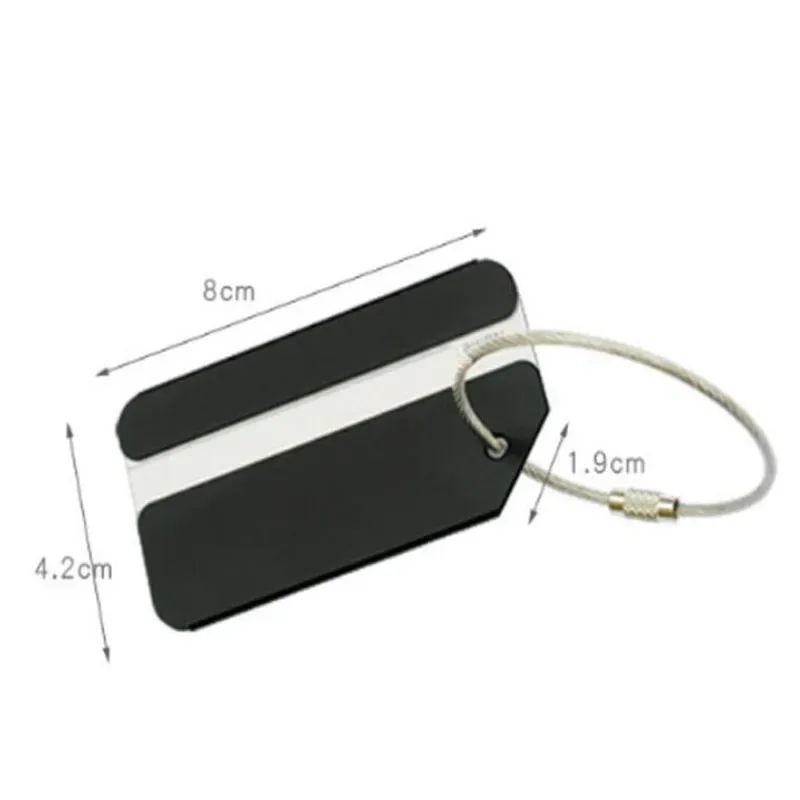 étiquette de bagage de voyage en alliage d'aluminium, étiquette de valise, avion avec cartes d'identité de nom, document solide anti-perte, accessoires de voyage