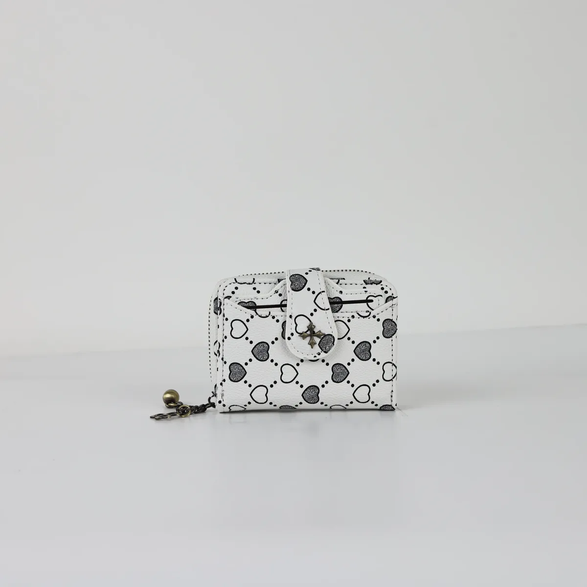 portefeuille court à boucle pour femme, mode européenne et américaine, fermeture éclair, pièce de monnaie, hectare