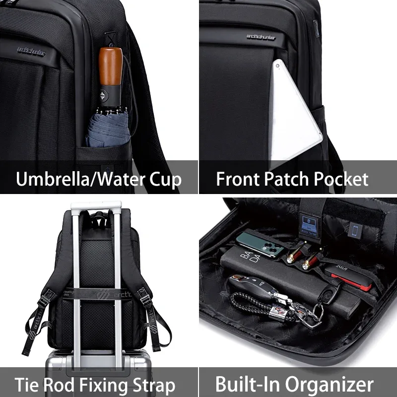 sac dos nylon noir poche parapluie ceinture coussin air style commerce capacité larges usage voyage