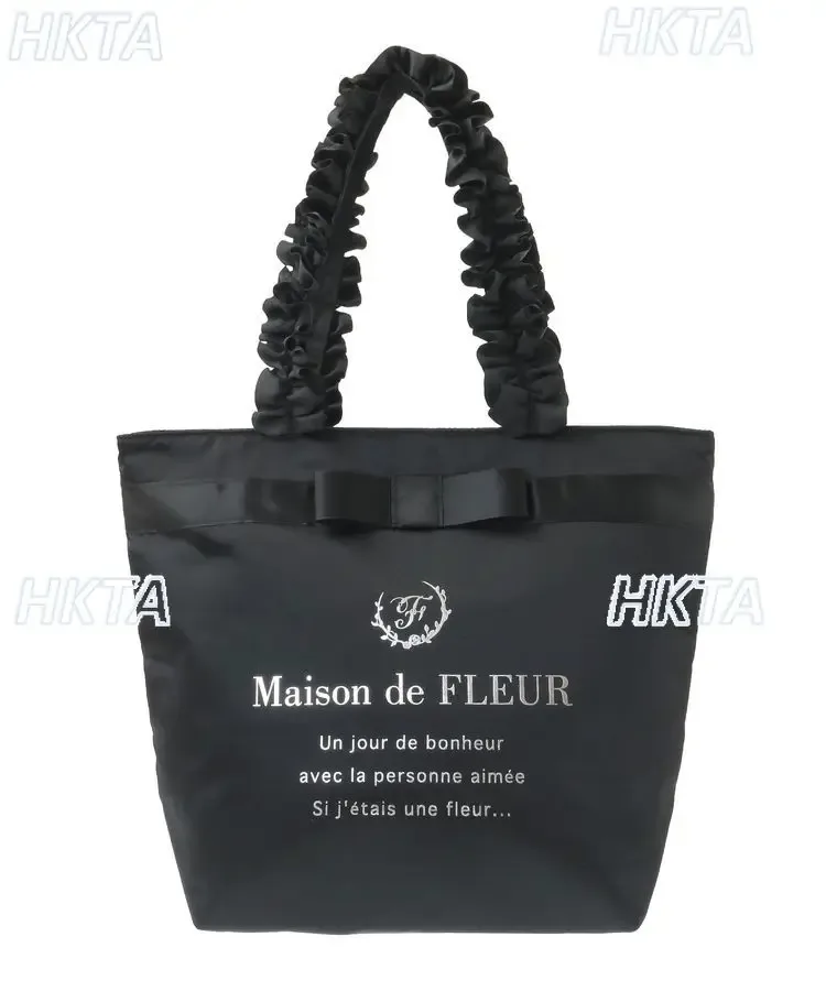 style japonais nouvelle lettre satin mignon nœud lolita portable sac fourre-tout femmes déplacements polyvalent plissé doux unique sac à bandoulière