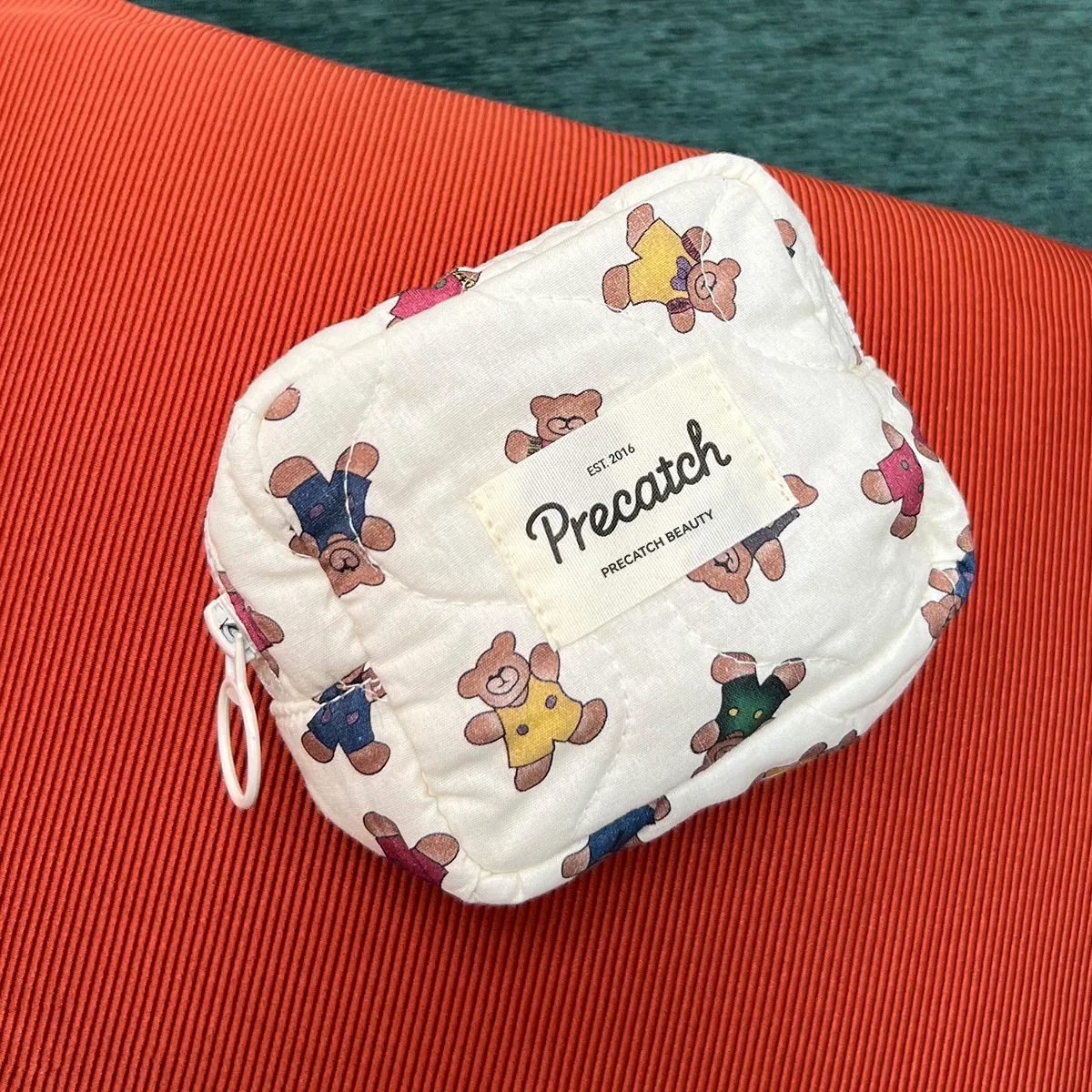 petit mini sac à cosmétiques imprimé dessin animé, parfum, bouche rouge, coussin d'air, produits de soins de la peau, sac de rangement pour serviettes de tante