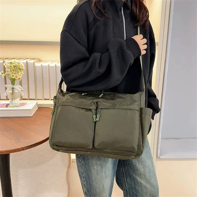 sacs messagers décontractés multi-poches pour femmes, sac à bandoulière en nylon tendance, grands sacs à main pour femmes, sac de voyage et de shopping pour femmes