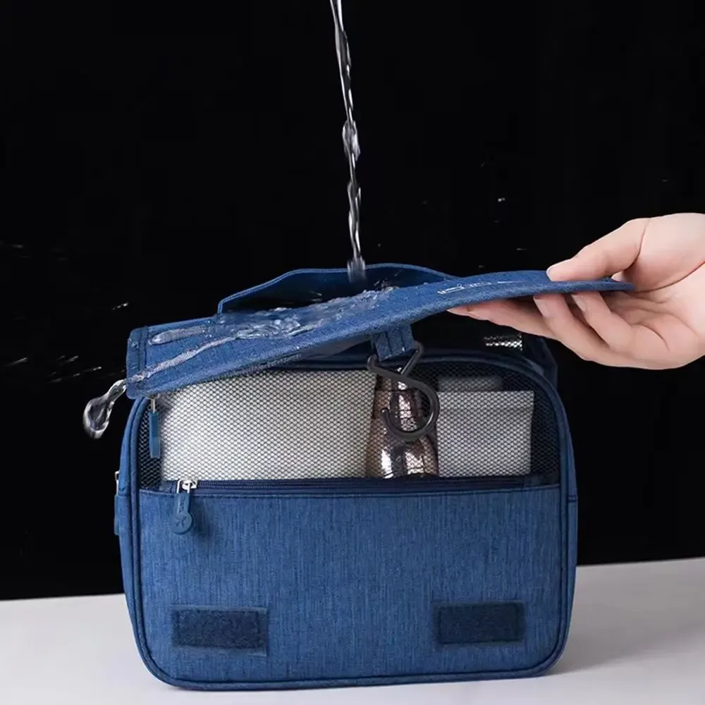 trousse de toilette pliable, organisateur, sac de rangement suspendu, trousse de maquillage de salle de bain, étui de voyage, séparation sèche et humide, sac de lavage cosmétique