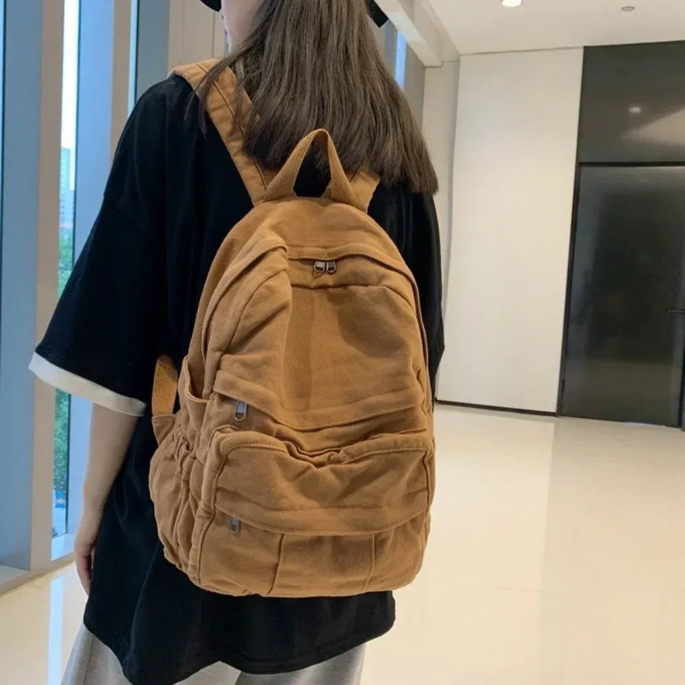 fille tissu sac d'école nouvelle mode étudiant vintage femmes sac à dos toile femme pochette d'ordinateur voyage kawaii dames sac à dos
