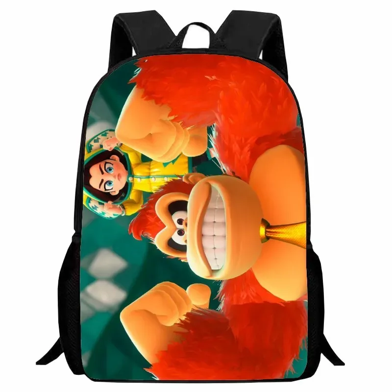 sac dos nylon donkey kong animé joyeux course combat famille grande capacité voyager école