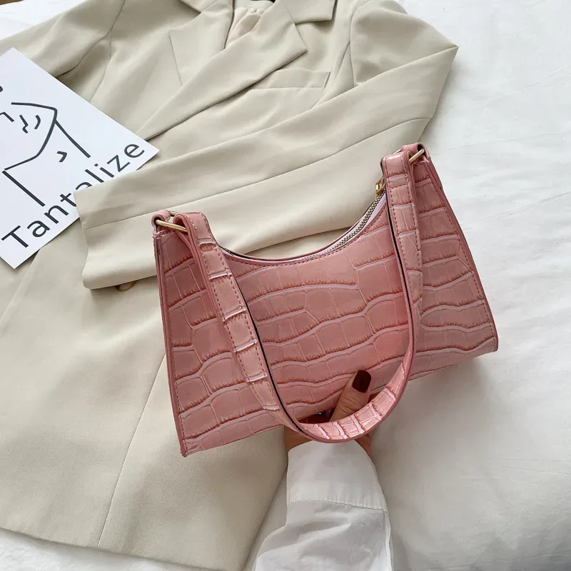 sacs à main et bourse rétro motif alligator pour femmes, petits sacs à bandoulière sous les aisselles, pochette fourre-tout en cuir pu de bonne qualité pour dames