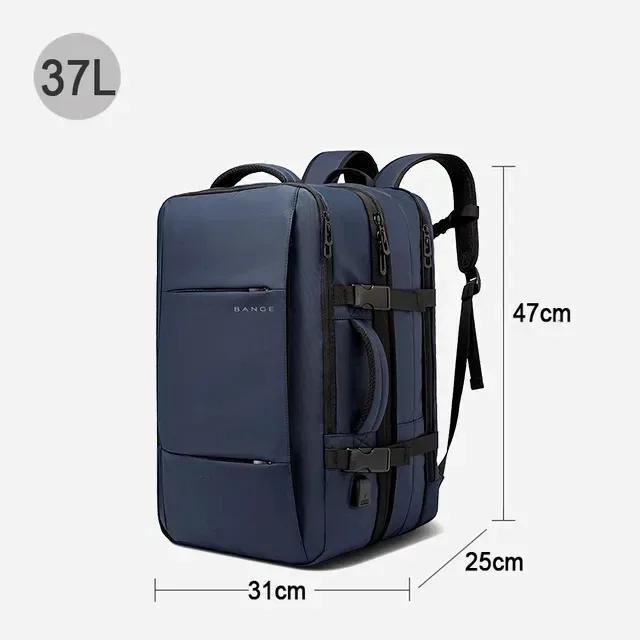 sac dos oxford université noir bandes grises poche latérale port usb sangles respirantes grande capacité voyage étanche