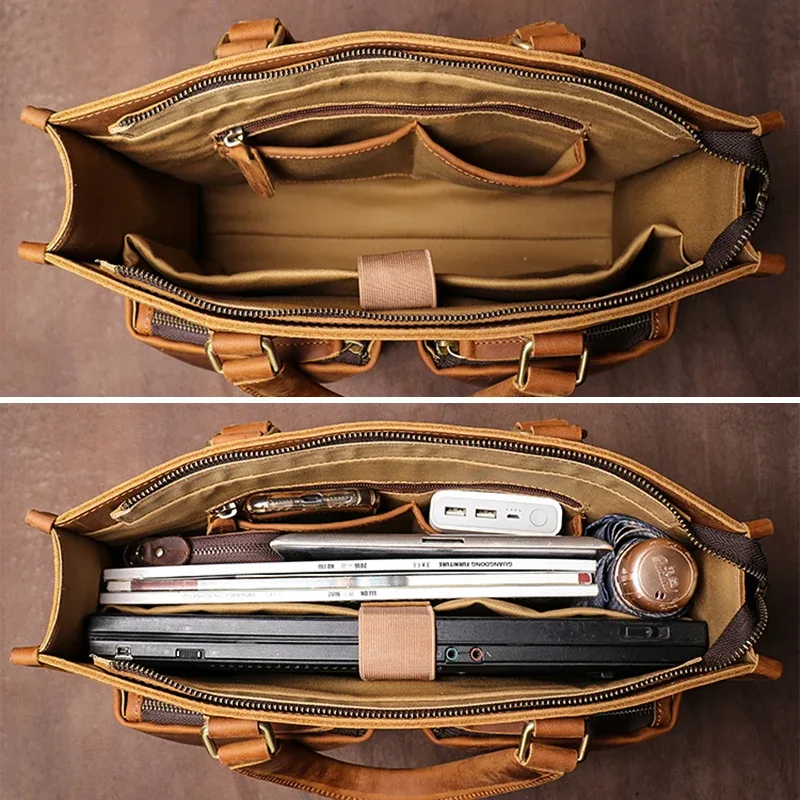 guro-sac à main en cuir group pour homme, étui à bombes de luxe, sac à bandoulière vintage pour ordinateur portable de 14 pouces, qualité supérieure