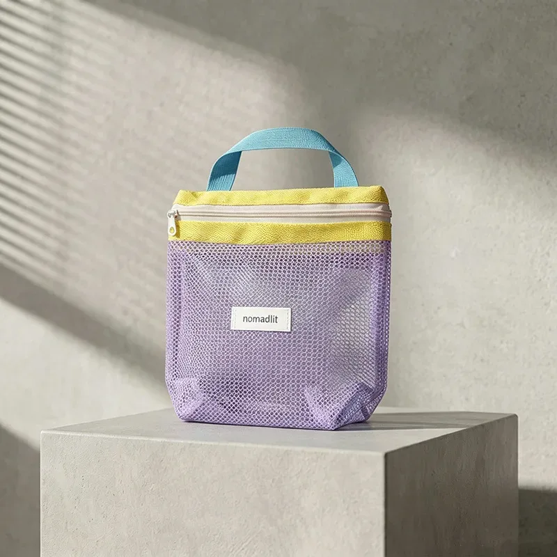 trousse de toilette portable, sac de voyage pour la natation, sac à cosmétiques, sac de voyage d'affaires, sac de plage en maille imperméable, sac de rangement pour le fitness