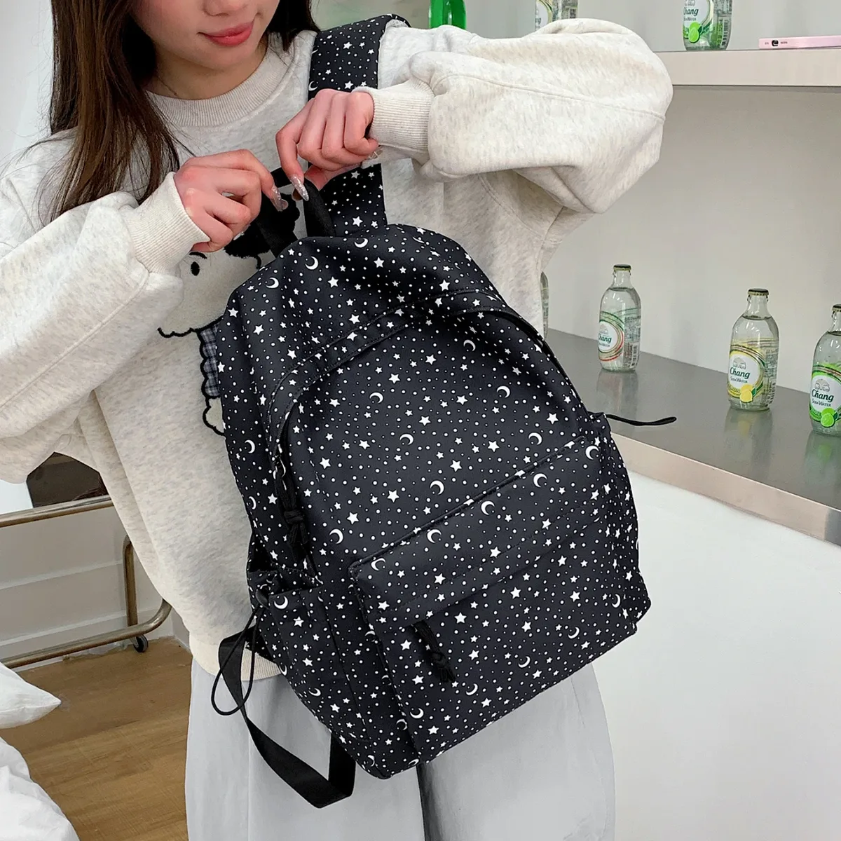 sacs à dos grande capacité oxford stars moon 2026 nouveaux sacs polyvalents simples pour les trajets quotidiens sacs à dos tendance pour étudiants mochila