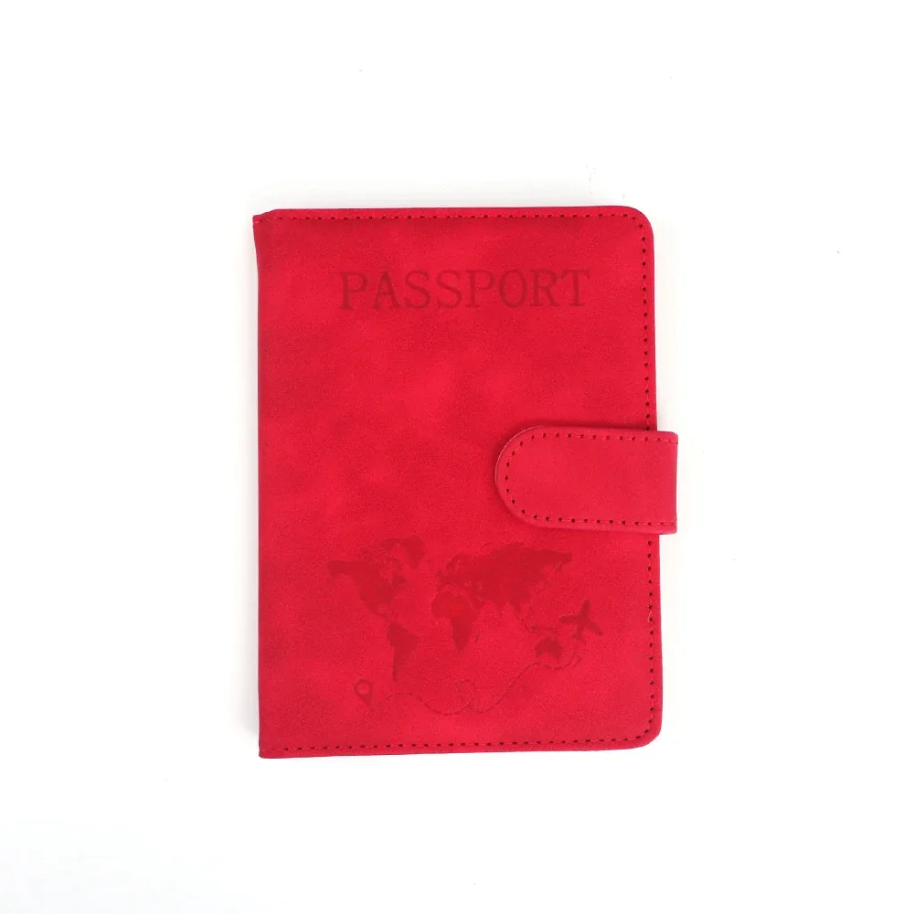 étui de transport multifonctionnel personnalisé en pu avec fermeture magnétique rfid pour passeport, carte sim, carte, billet, organiseur de documents