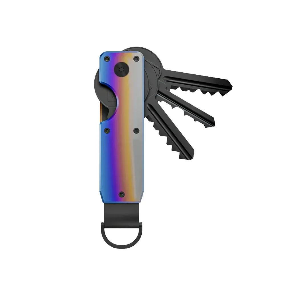 organiseur de clés compact en métal, porte-clés minimaliste, étui pour clés, peut contenir 2 à 6 clés.