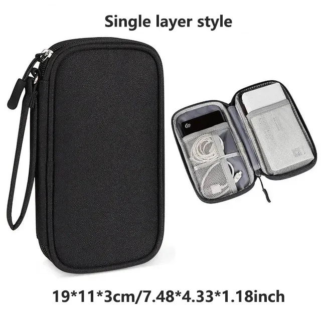 sac de rangement numérique portable multicolore pour voyage - pochette organisatrice de câbles électroniques pour chargeurs, câbles usb, batteries externes, écouteurs