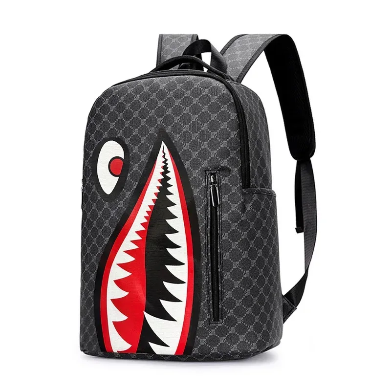 nouveau sac à bandoulière décontracté shark business grande capacité, sac à dos pour hommes, sac d'école, sac de voyage