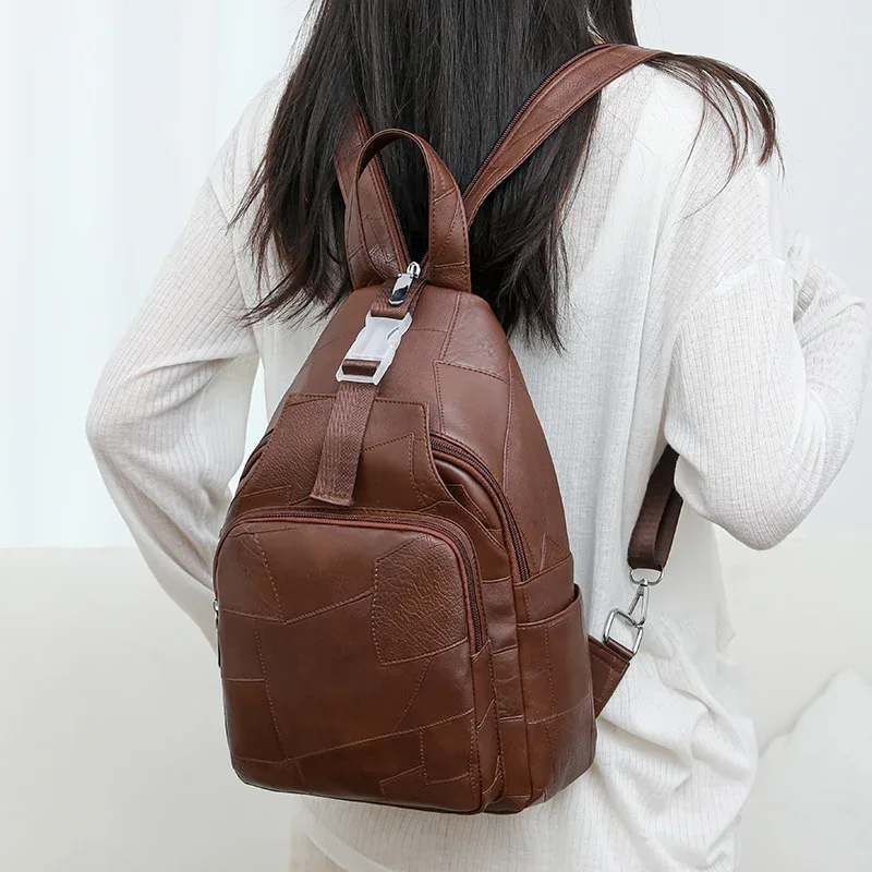 sacs à dos multifonctions en cuir pu pour femmes, sacs à dos d'école pour dames, pack de poudres de téléphone, sacs initiés, nouveau
