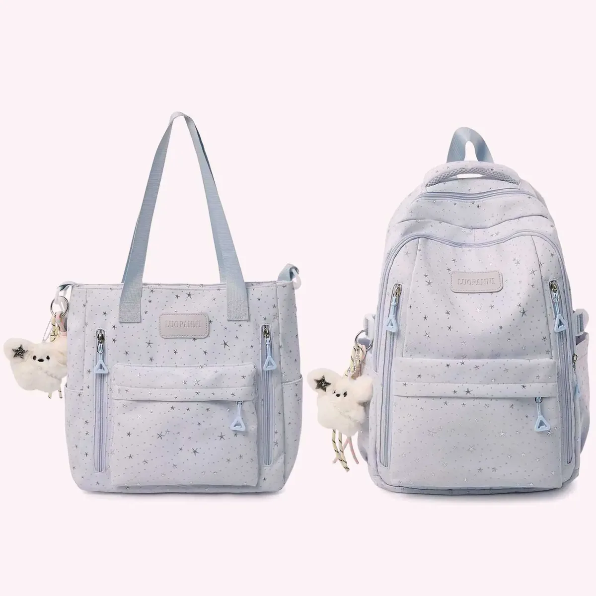 sac à dos holographique brillant ciel étoilé pour adolescentes, idéal pour l'école, avec estampage à chaud, cadeau pour amies et famille